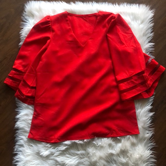 Red Mesh Panel Top - Picture 3 of 3